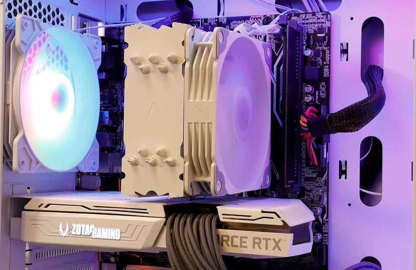 ViprTech Ghost Gaming PC - AMD Ryzen 5 5600 (4.4Ghz Turbo), RTX 3060 12GB, 16GB DDR4 3200, 512GB NVMe SSD, VR-Ready, Streaming, WiFi, RGB, Windows 11, Desktop Computer Tower, White