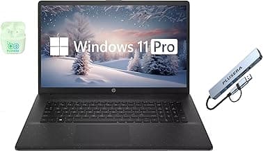 HP 17.3" Business Laptop Computer, 10-Core Intel Core i5, Windows 11 Pro Laptop with Microsoft Office Lifetime Suite, PLUSERA Earphones, Black (Intel Core i5, 64GB RAM | 2.2TB Storage)
