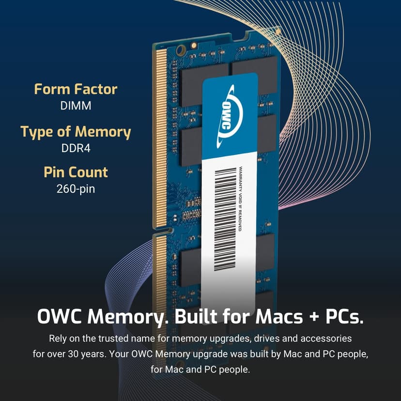 OWC 32GB (2 x 16GB) PC21300 DDR4 2666MHz 260pin SO-DIMMs Memory Ram Module, Compatible with Mac mini 2018, iMac 2019 and up, and Compatible PCs, (OWC2666DDR4S32P)