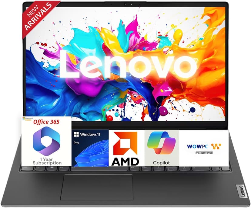 Lenovo V15 Business Laptop with Microsoft Office 365, AMD 7000-Series Processor (Outperforms i5-1130G7), 15.6" FHD LED Display, 16GB RAM, 1TB SSD, Ethernet RJ-45, Wi-Fi 6, Windows 11 Pro, WOWPC USB