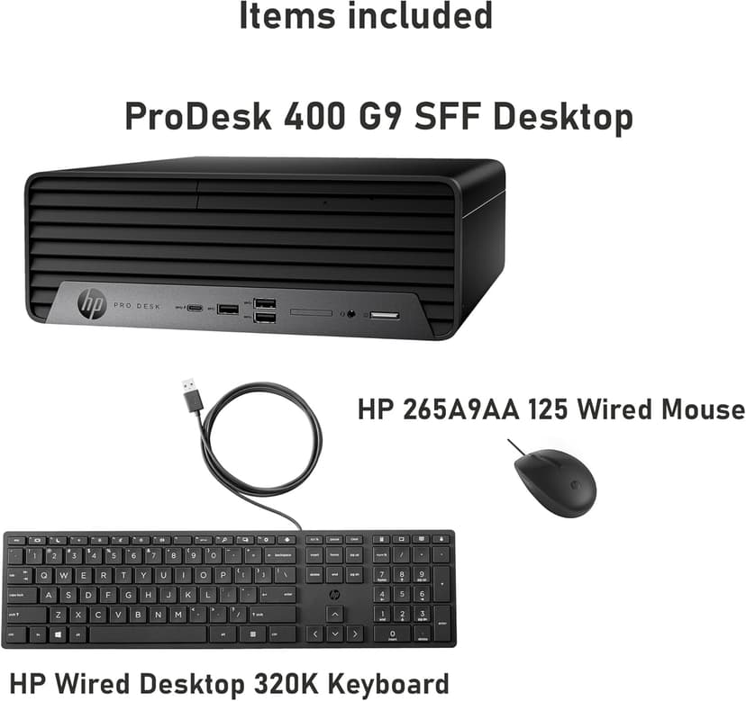 HP ProDesk G9 SFF Desktop Computer| 13th Core i3 CPU| Dual 4K Display Support| 32GB RAM, 1TB SSD| WiFi| Bluetooth| HDMI, USB, RJ-45| Windows 11 Pro| Wired Keyboard & Mouse| Business & Personal Use
