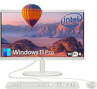 HP 22" All-in-One Desktop Computer for Home and School, Intel Quad-Core Processor (Beat i3-1110G4), FHD Display, 32GB DDR5 RAM, 640GB Storage, WiFi 6, Bluetooth, Business AIO, Windows 11 Pro, AZ-XUT