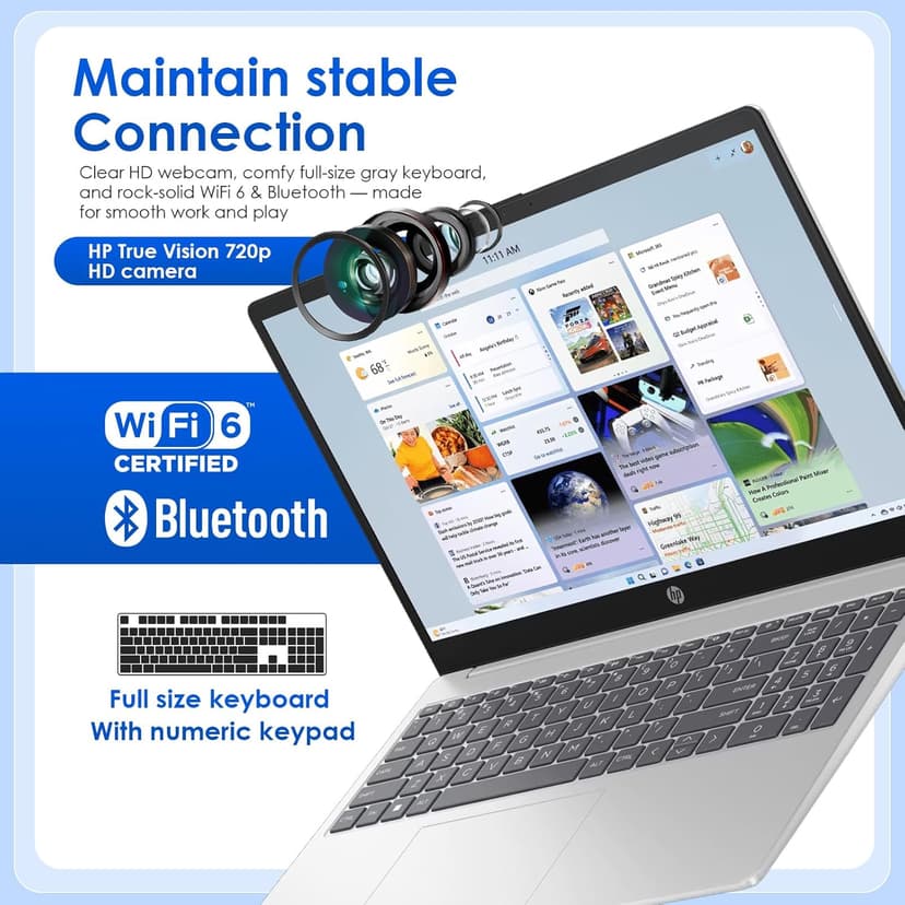 HP 15.6 Business Touchscreen Laptop Computer - w/Office Lifetime & Windows 11 Pro & DVD Drive | 15.6" HD 250 nits Touch Display | Intel i3 1215U | Wi-Fi6 | 32GB RAM • 1TB SSD