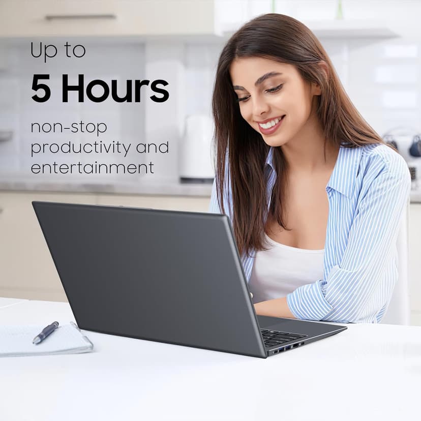 Laptop Computer with MS Office 2024, 1TB SSD, 12GB RAM Laptops, Quad Core N95 Processor, 15.6" FHD IPS Display, Win11 Laptop Support Fingerprint, WiFi 5, BT 5.0, USB-C, HDMI, Black