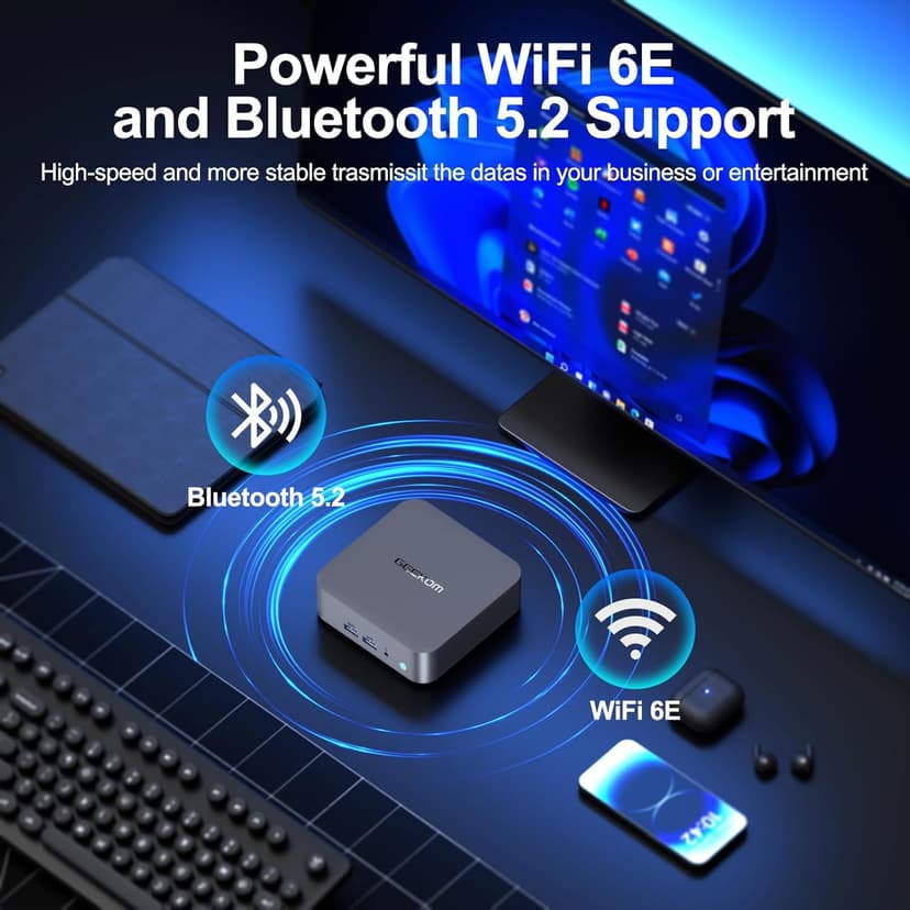 GEEKOM GT13 Pro i9 Mini PC, 13th Gen Intel i9-13900H Mini Computers(14C/20T Up to 5.4GHz) 32GB DDR4&2TB M.2 2280 NVMe Gen 4 * 4 SSD Windows 11 Pro Support Wi-Fi 6E/Bluetooth 5.2/USB 4.0/2.5G LAN/8K