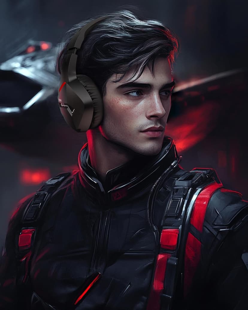 BINNUNE Wireless Gaming Headset with 2.4GHz for PS5, PS4, PC, Switch, FPS Gamers, 120Hrs+ Bluetooth 5.3 Gaming Headsets with Noise Canceling Mic, 50MM Headphones for Laptop, Mobile, Mac (Red)