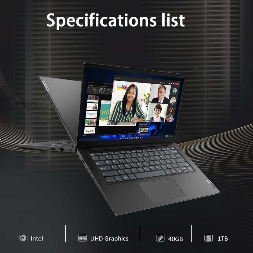 Lenovo V14 Gen 4 Business Laptop (14" FHD Anti-Glare, Intel 10-Core i7-13620H, 40GB RAM, 1TB SSD), Webcam with Privacy Shutter, Ethernet, Wi-Fi 6, HDMI, Bluetooth, Win 11 Pro w/ Copilot, Black