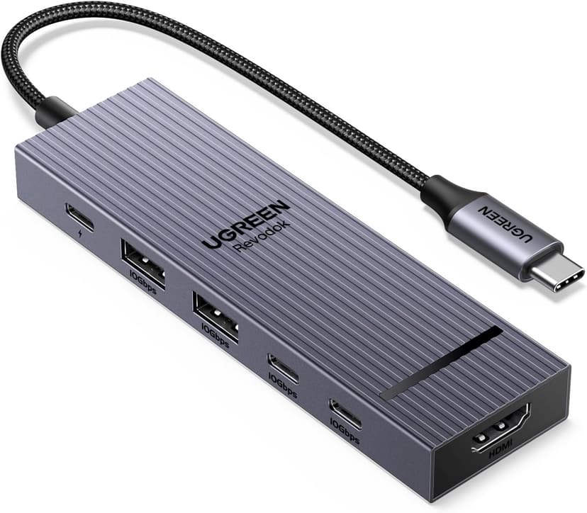 UGREEN Revodok Pro USB-C Hub 6 in 1 10Gbps 4K 60Hz HDMI, 100W Power Delivery for MacBook Pro/Air, iPad Pro, Thinkpad Rog Ally and More.