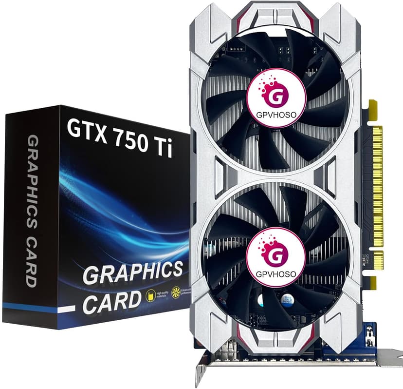 GTX 750Ti 4GB Graphics Card GDDR5 128bit Direct X12 640SP Gaming Video Card, PCI Express 3.0x16 Interface, HDMI, DVI-D, VGA, Dual Fan, Low Power GPU for Working Gaming