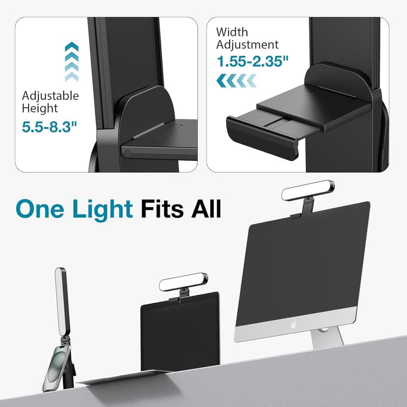 InnoGear Video Conference Light, On-Camera Video Lights for Monitor Desk LED Streaming Lighting with Remote and Touch Control Selfie Zoom Lighting for Computer Webcam Laptop Podcast, Recording