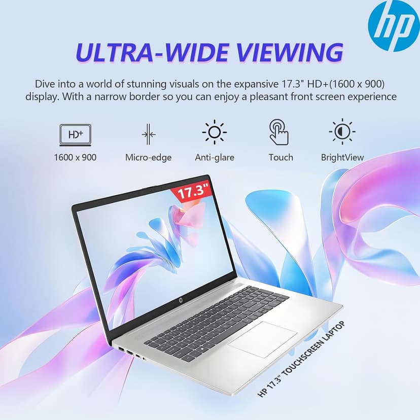 HP 2025 17 Inch Touchscreen Laptop Computer, 17.3 HD+ Touch Screen, Intel Core i3 (8-Cores), 32GB RAM 1TB SSD+128GB UFS, Windows 11 Pro Lifetime Office, Number Pad UBS-C