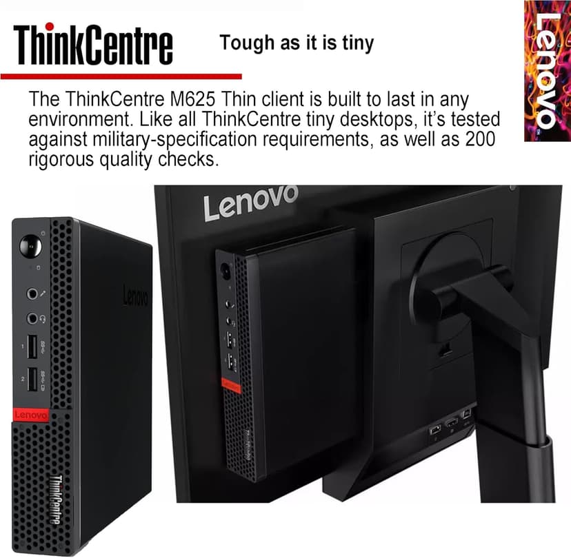 Lenovo ThinkCentre Mini Business Desktop, 16GB RAM, 256GB SSD, AMD Dual-Core Processor, Dual-Display Support, Wi-Fi, Bluetooth, USB, RJ-45, Keyboard&Mouse Included, Windows 11 Pro, Just 1 Liter Volume
