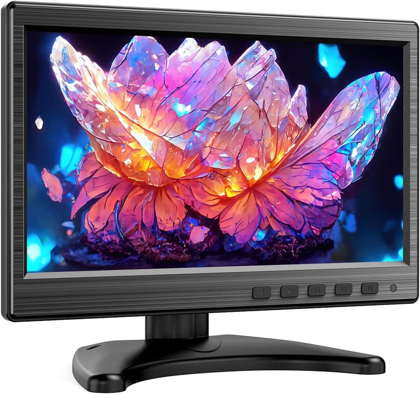 10.1 inch Monitor, 1024x600 LCD IPS Monitor 10 inch Security CCTV Display with HDMI, VGA, BNC, RCA Interfaces for Home, Office, Warehouse Surveillance