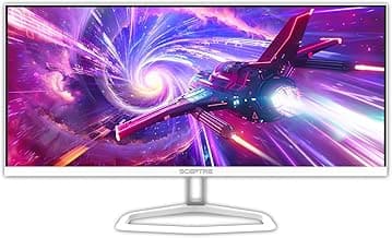 Sceptre IPS 30-inch Gaming Monitor 2560 x 1080 DisplayPort x2 HDMI x2 up to 210Hz 1ms Ultra Wide/Slim Build-in Speakers, Tesla-White 2025 (E305B-FU200TW)