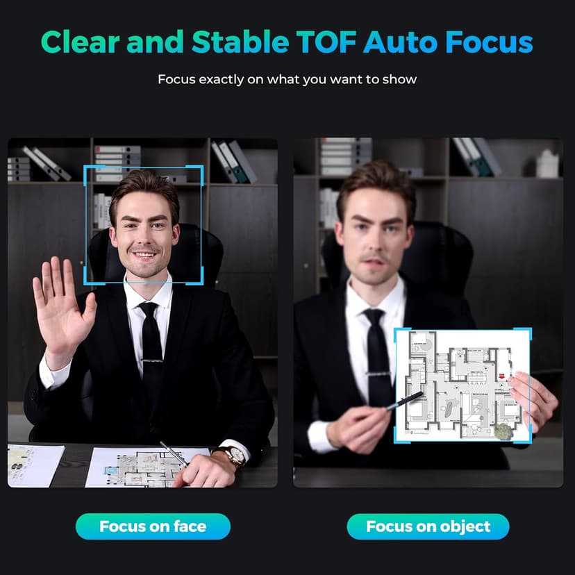 Angetube TrackCam 4K Webcam for PC/Mac - AI Tracking USB 3.0 Streaming Camera with Remote Control, Gesture Control, PTZ, HDR, Microphones, Web Camera for Desktop Computer, Laptop, Meeting, Video Call