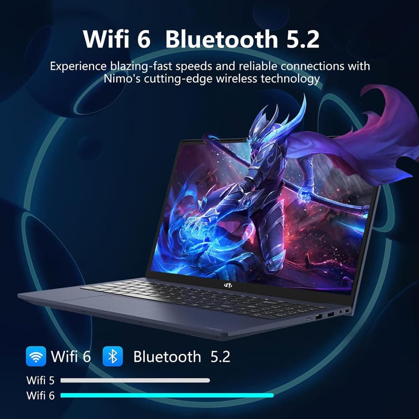 NIMO 15.6 IPS FHD-Laptop, 16GB RAM 1TB SSD Intel Pentium Quad Core N100, Computer with Backlit Keyboard Fingerprint (Beat to i3-1115G4 Up to 3.4GHz) Laptops for Student, Win 11 Blue