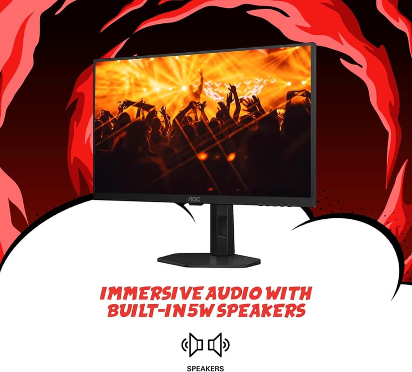 AOC Gaming Q27G4XY 27" Smart Gaming Monitor - QHD 2560x1440, 180Hz, VA Panel, Google Smart OS, USB-C 65W PD, AMD FreeSync, G-SYNC Compatible, Built in Speakers