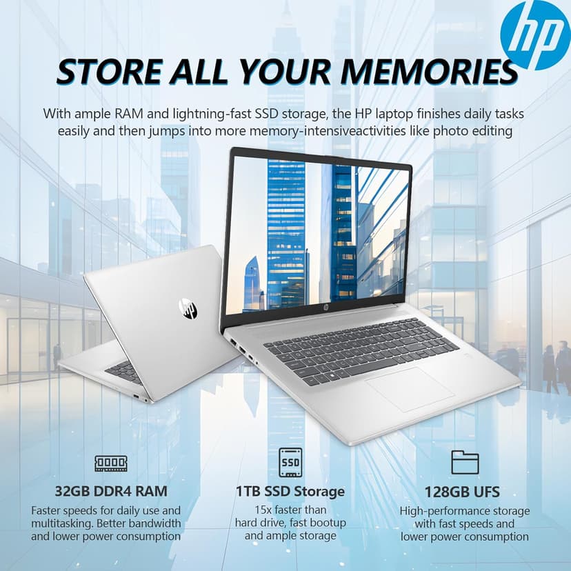 HP 2025 17 Inch Touchscreen Laptop Computer, 17.3 HD+ Touch Screen, Intel Core i3 (8-Cores), 32GB RAM 1TB SSD+128GB UFS, Windows 11 Pro Lifetime Office, Number Pad UBS-C