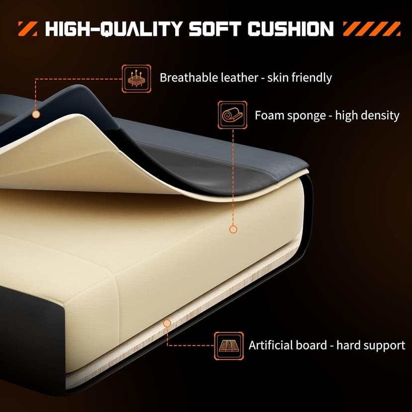 Sweetcrispy Video Game Desk Chair - Ergonomic Computer with Footrest and Comfy Lumbar Support, PU Leather Recliner with Headrest, Fixed Up Armrest, Height Adjustable with 360° Swivel, for Adults, Grey
