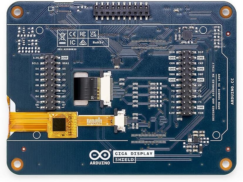 GIGA Display Shield [ASX00039] - 3.97” Touch Screen Solution for Arduino GIGA R1 WiFi with IMU, Digital Microphone, and Arducam Connector for Enhanced Project Functionality