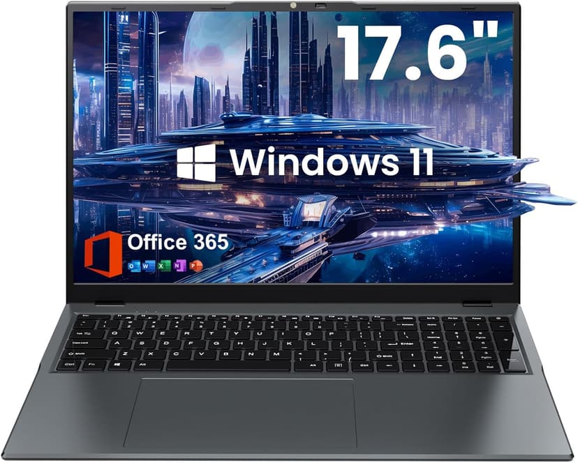 jumper 17.6 Inch Laptop, 16GB RAM, 640GB ROM, Office 365, Windows 11 Laotop with Celeron N5095, IPS FHD Display 100% sRGB, Backlit Keyboard, WiFi-6, Numpad, BT4.2, Type-C, Cooling System