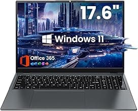 jumper 17.6 Inch Laptop, 16GB RAM, 640GB ROM, Office 365, Windows 11 Laotop with Celeron N5095, IPS FHD Display 100% sRGB, Backlit Keyboard, WiFi-6, Numpad, BT4.2, Type-C, Cooling System