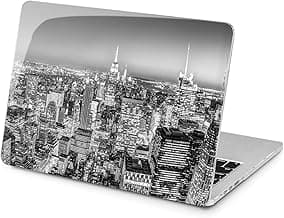 Hard Case Compatible for MacBook Pro 16 14 M3 M2 2023 M1 Pro 13 2022 Air 13 2021 Retina 2020 Mac 11 12 Monochrome New York Cover America Protective Design Skyline Laptop City Nightlife Print
