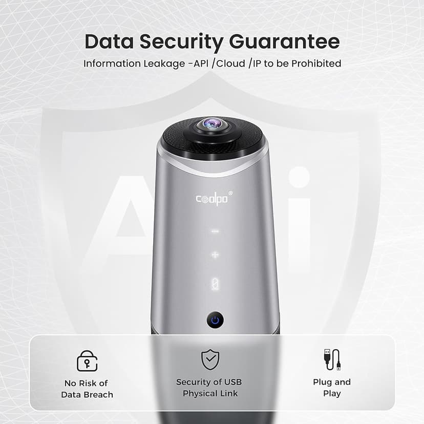 Camera 360, 4K Video Conference Room Camera System, Webcam, AI Driven Speaker Tracking, Noise Cancellation, Works with Zoom, Google Meet, Teams and More, 15 ft Mic Pickup, PANA 5ft USB Cable
