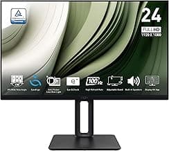 MSI PRO MP245PG, 24-inch IPS 1920 x 1080 (FHD) Computer Monitor, 100Hz, Adaptive-Synch, EPEAT Silver, HDMI, DisplayPort, VESA Mountable, Tilt, Height Adjustable, Speaker, 1ms, Black