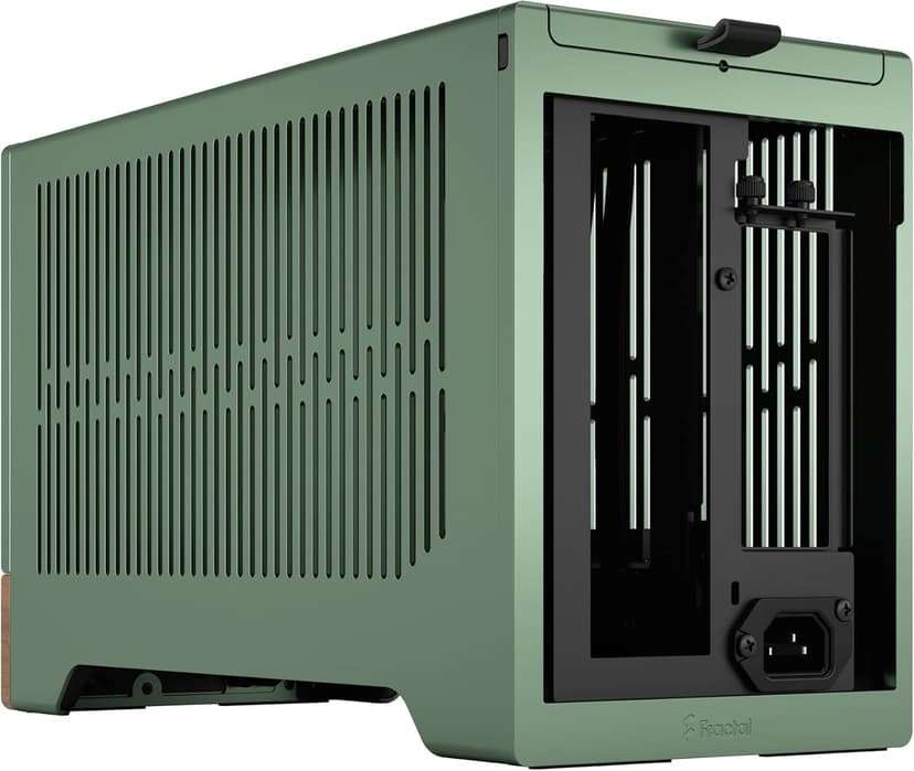 Fractal Design Terra Jade - Wood Walnut Front Panel - Small Form Factor - Mini ITX Gaming case – PCIe 4.0 Riser Cable – USB Type-C - Anodized Aluminum Panels