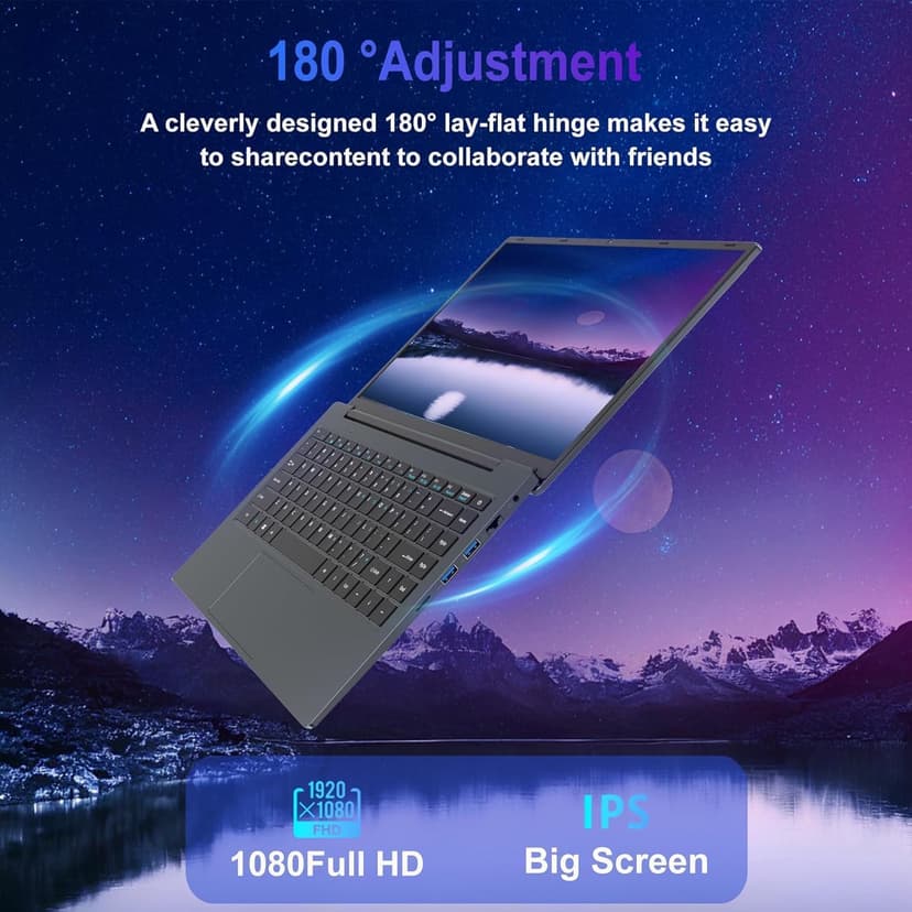 14.1" Laptop, Laptop Computer Core i7 Processor(Up to 2.7GHz), Student Laptop 8GB DDR3 256GB SSD, FHD IPS Laptop PC Wifi5 BT4.2 USB3.0 * 3 Ethernet Port*1 HDMI*1 SD Slot*1 Audio Jack*1