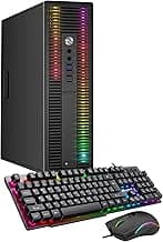 HP ProDesk Desktop RGB Lights Computer Intel Core i5 6500 3.2 GHz 8GB RAM 256GB SSD Win 10 Pro Gaming PC Keyboard & Mouse (Renewed), Windows 10 Pro