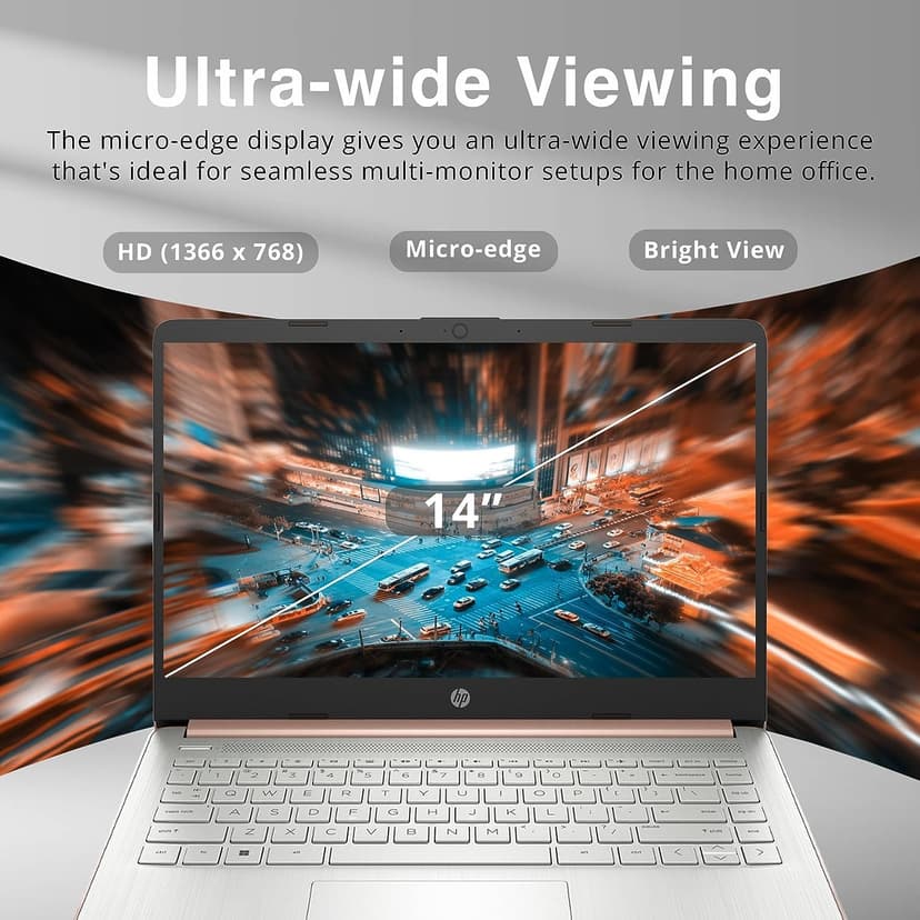 HP-14inch Laptop-Windows11 Laptop-School - Microsoft Office 365 - Quad-core Intel Processor - Long Battery Life - Ultralight Laptop for Student- Mini Laptop (16GB RAM |512GB PCIE SSD)