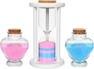 Unity Sand for Wedding Ceremony Set - 3 Pcs Wedding Sand Ceremony Sets Includes 1 Unity Hour Glass and 2 Heart-Shape Glass Sand Ceremony Vase, Wedding Unity Ideas for Ceremony (Sand not Included）