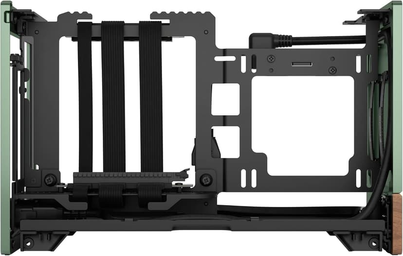 Fractal Design Terra Jade - Wood Walnut Front Panel - Small Form Factor - Mini ITX Gaming case – PCIe 4.0 Riser Cable – USB Type-C - Anodized Aluminum Panels