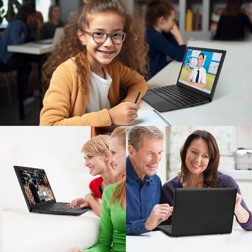 10.1Inch Laptop,Quad-Core Processor with Android 12.0 OS,2GB RAM,64GB EMMC,Built-in Camera,WiFi,USB Interface,Tpye-C Charging for Learning and Entertainment (Black 2GB+64GB)