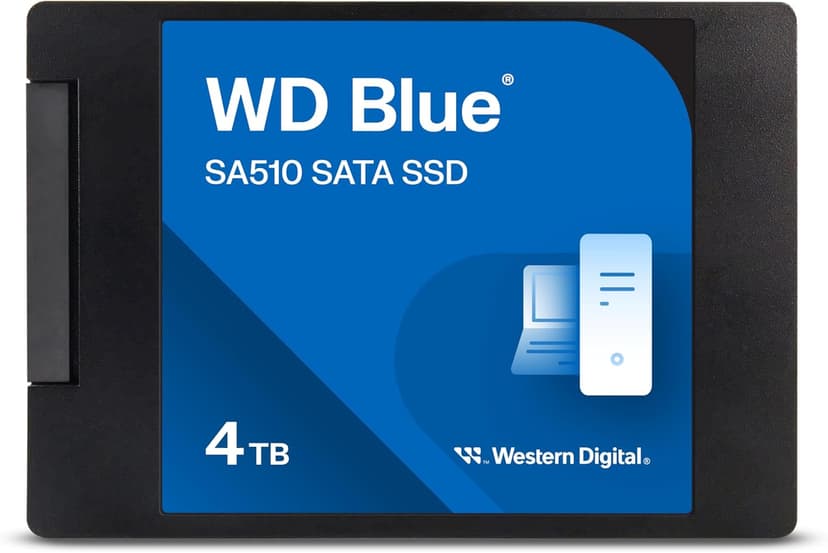 Western Digital 4TB WD Blue SA510 SATA Internal Solid State Drive SSD - SATA III 6 Gb/s, 2.5"/7mm, Up to 560 MB/s - WDS400T3B0A