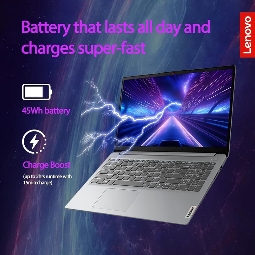 Lenovo Essential Laptop | Ideapad 1i | 20GB RAM | 15.6" FHD Display | 1TB PCIe+128GB eMMc Storage | 1 Yr Office 365 + Lenovo ADP | Intel Dual-Cores Processor | HDMI | Wi-Fi 6 | Win 11 Home | Gray
