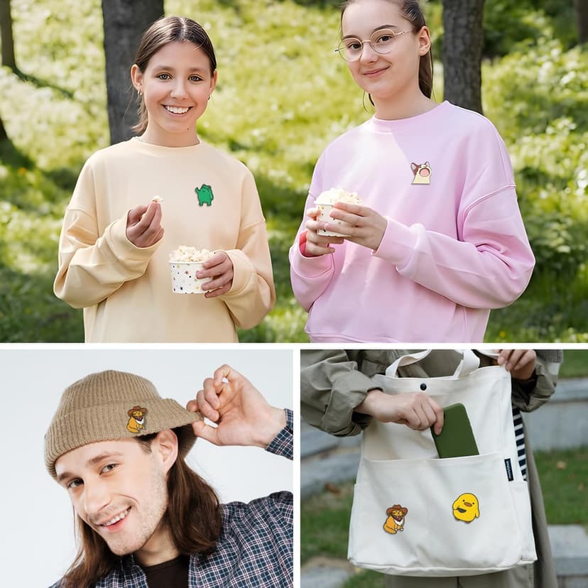 6 Pcs Funny Enamel Pins - Cute Cool Spooky Meme Metal Brooch Pins for Backpacks, Hats, Bags, Jackets, Lanyards - Novelty Gifts for Adults, Teens, Women, Men (Style 4)