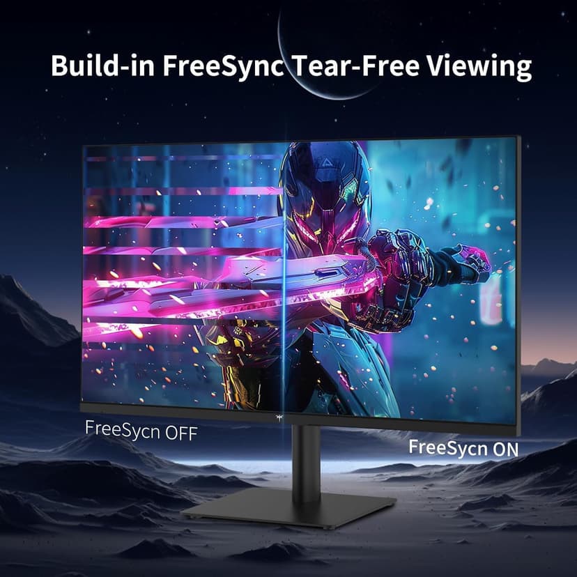 27 Inch QHD(2560 * 1440) 100Hz Computer Monitor - IPS Panel, Anti-Blue Light Screen, 100% High Color Gamut, 123% sRGB, Support FreeSync and GSync, PC Monitor for Casual Gaming and Working