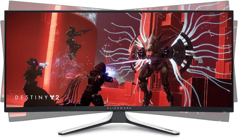 Alienware AW3423DW Curved Gaming Monitor 34.18 inch Quantom Dot-OLED 1800R Display, 3440x1440 Pixels at 175Hz, True 0.1ms Gray-to-Gray, 1M:1 Contrast Ratio, 1.07 Billions Colors - Lunar Light