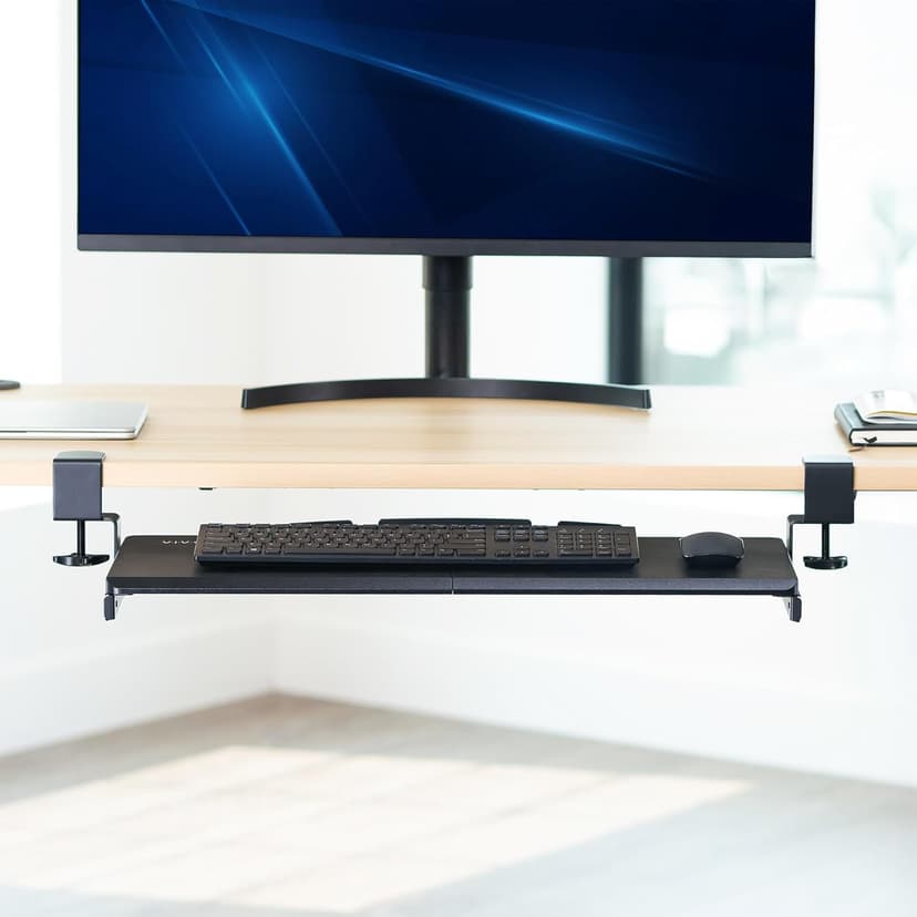 VIVO Large Keyboard Tray Under Desk Pull Out with Extra Sturdy C Clamp Mount System, 27 (33 Including Clamps) x 11 Inch Slide-Out Platform Computer Drawer for Typing, Black, MOUNT-KB05E