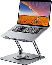 Laptop Stand for Desk, Adjustable Computer Stand with 360° Rotating Base, Ergonomic Laptop Riser for Collaborative Work, Foldable & Portable Laptop Stand, fits for All 10-16" Laptops