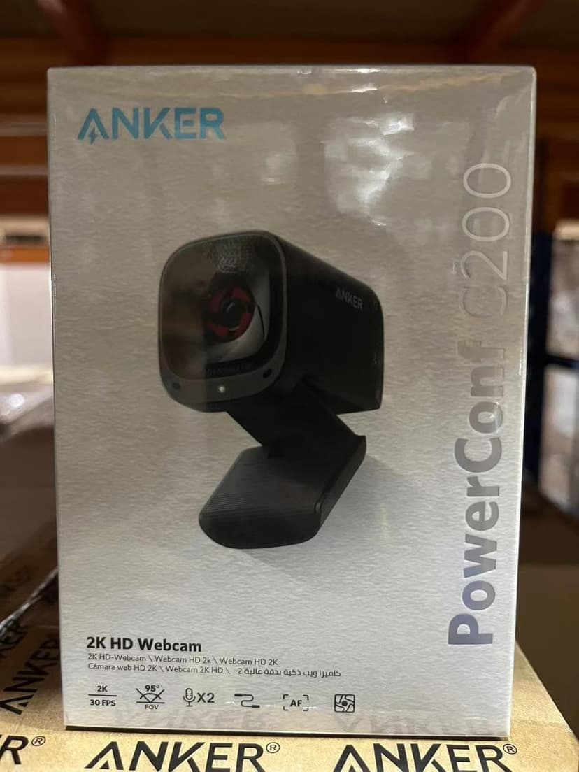 Anker PowerConf C200 2K Wireless Webcam for PC/Laptop/Mac, Computer Camera, Low-Light Correction, AI-Noise Canceling Mics, Adjustable Field of View, Built-in Privacy Cover, Stereo Mics, for Meeting