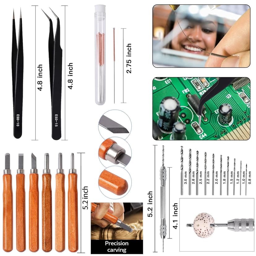 HIJIRH 165 Pcs Pro Grade 3D Printing Tool Kit,3D Printer Tool Kits,Diverse 3D Printer Accessory Including Electric Polishing Machine,Tool Box,for Remove/Trim and Finish 3D Print