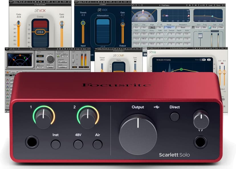 AudioDeluxe Focusrite Scarlett Solo (4th Gen) USB Audio Interface and Waves Musicians 2 Bundle