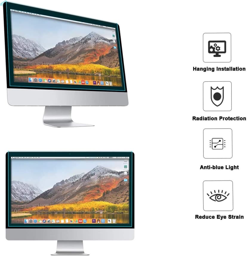 MOSISO 23-24 inch Computer Blue Light Blocking Screen Protector Anti-UV Eye Protection Filter Film Panel for Diagonal 23,23.6,23.8,24 inch 16:9 Widescreen Desktop PC LED Monitor(21.26x13.39 inch/LxW)