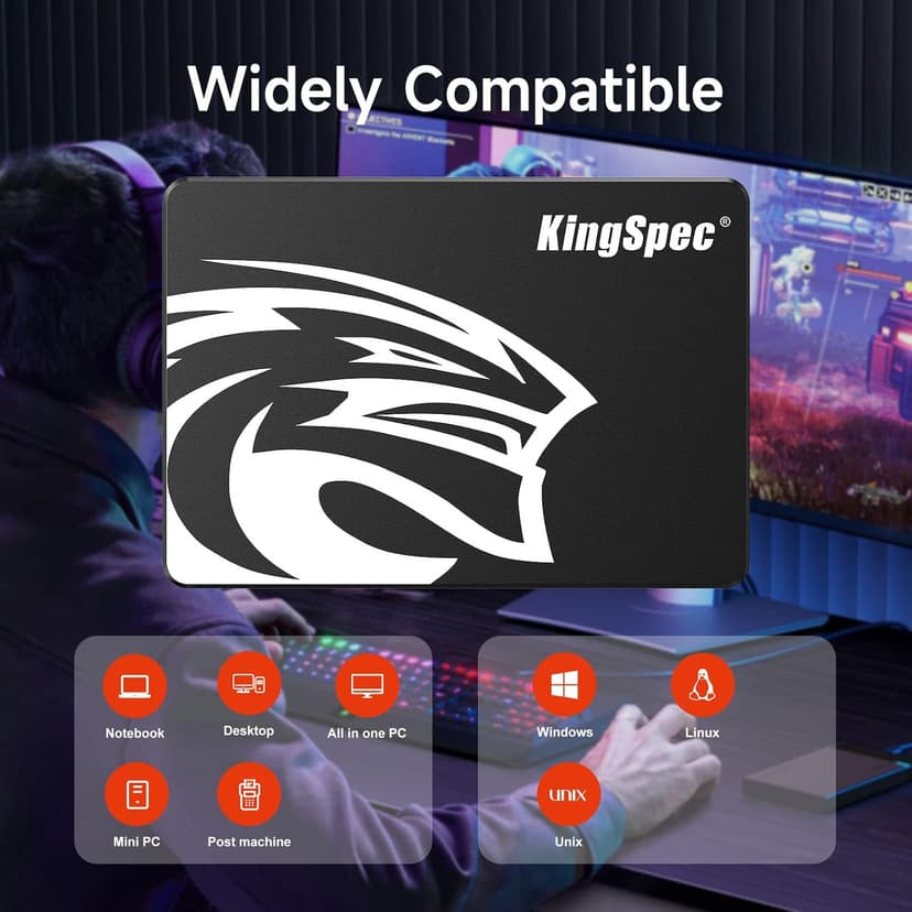 KingSpec 512GB 2.5 SSD SATA III Internal - 550MB/s Read, 520MB/s Write with 3D NAND Flash, for Laptop & Desktop PC Upgrade