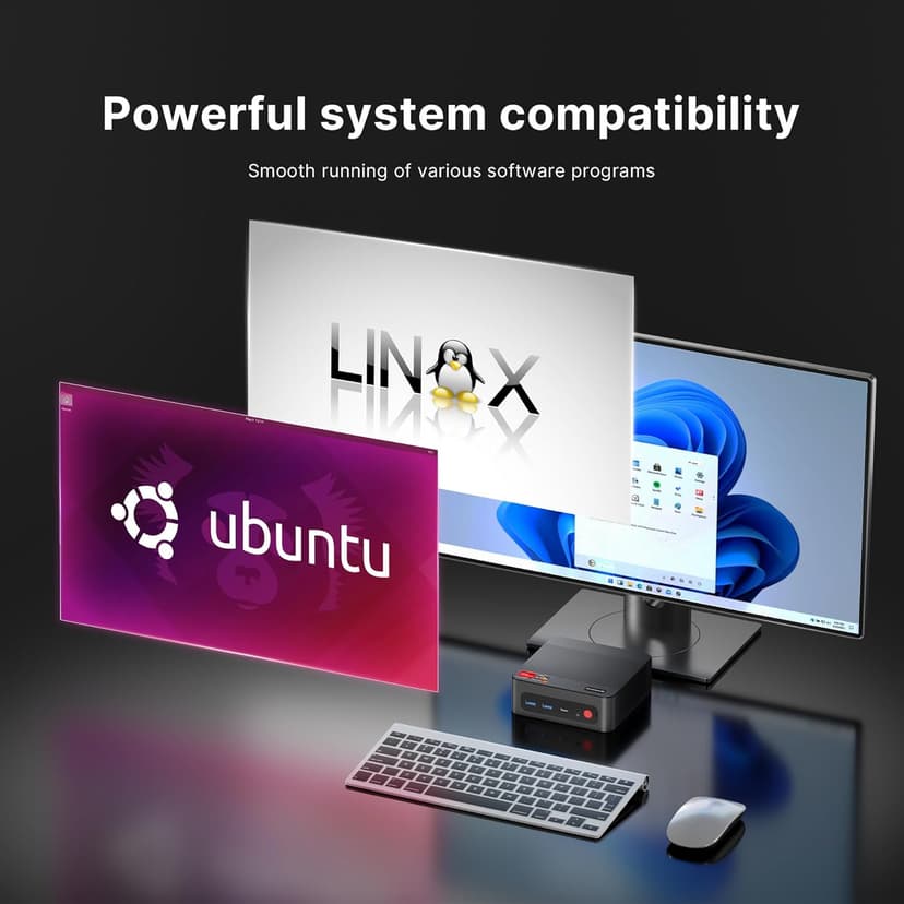 P4 Light Gaming Mini PC, Ryzen 7 5825U, 32GB RAM 1TB SSD, 11 Pro Triple 4K 60HZ Displays Desktop Computers, Support PS3 Emulator Micro PC, HDMI+DP+Type-C, WiFi 6E, BT5.2, Dual 2.5GbE LAN