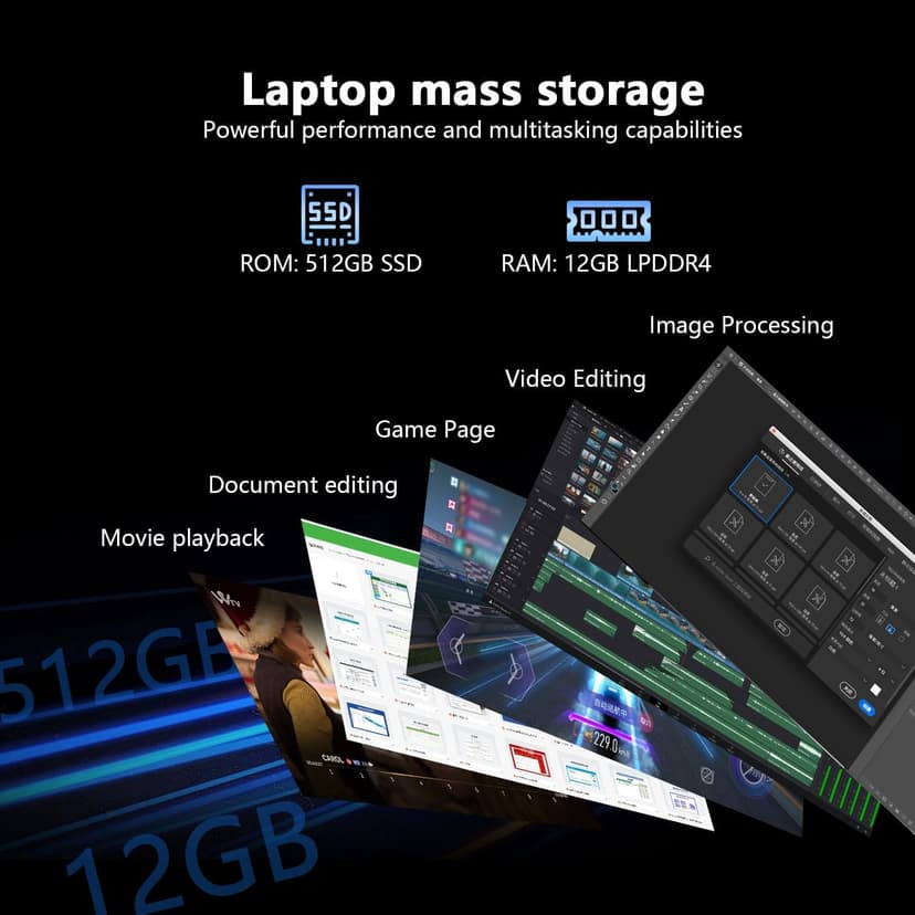 Laptop Gaming,with Backlit Keyboard-Core Laptop i3 (2C/4T, Up to 3.2GHz), 12GB DDR4 RAM+512GB NVMe SSD, 15.6" FHD IPS 180° Viewing Angle, WiFi 6 & Bluetooth - Aluminum Portable Laptop Computer